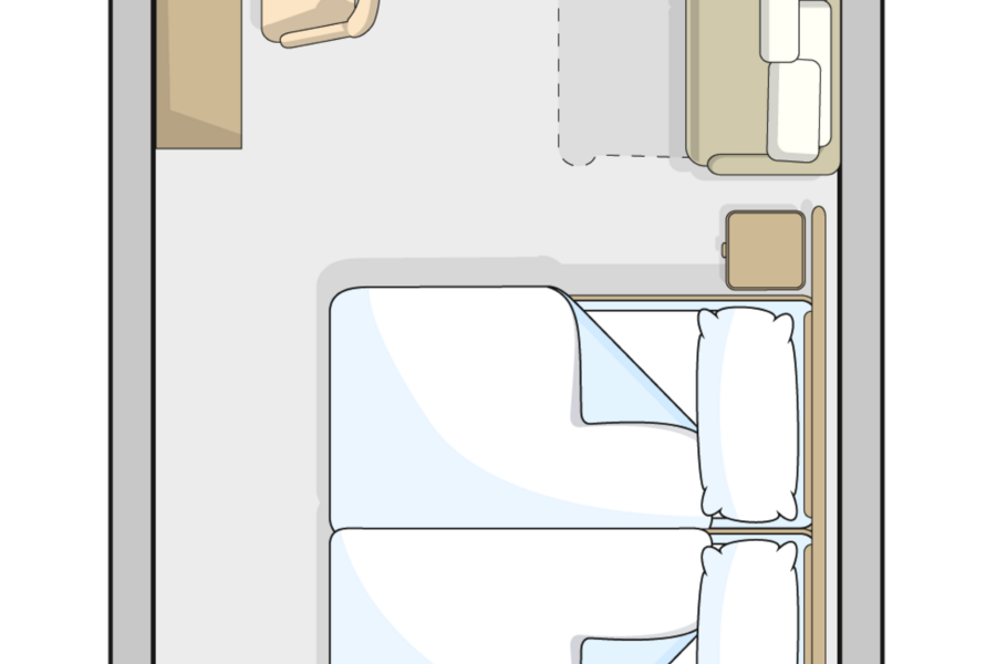 Marella Cruises Marella Explorer 2 Deluxe Balcony Cabin Single Beds Floor Plan.png